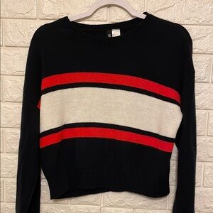 #069. Stylish Black and Red Striped Sweater